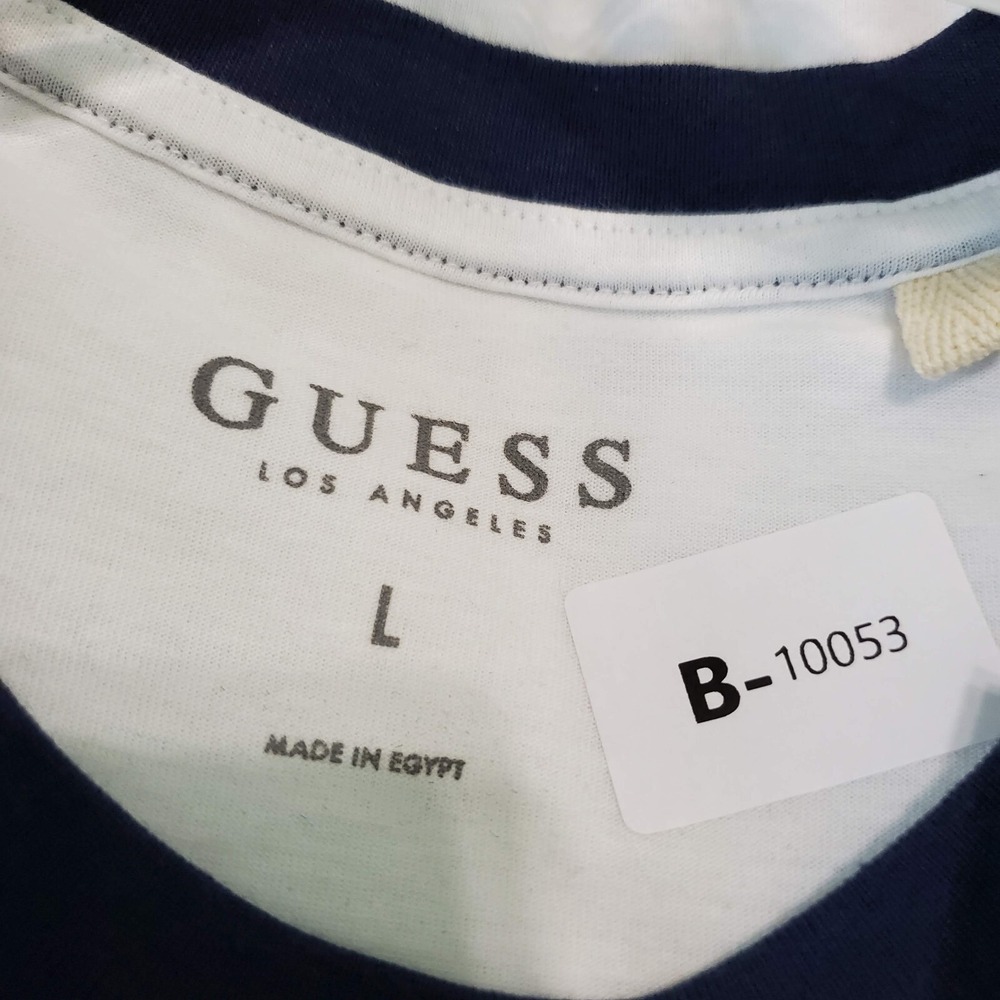 Guess Men Shirt Large Green Colorblock Logo Embroidered Short‎ Sleeve NWT - Picture 9 of 11